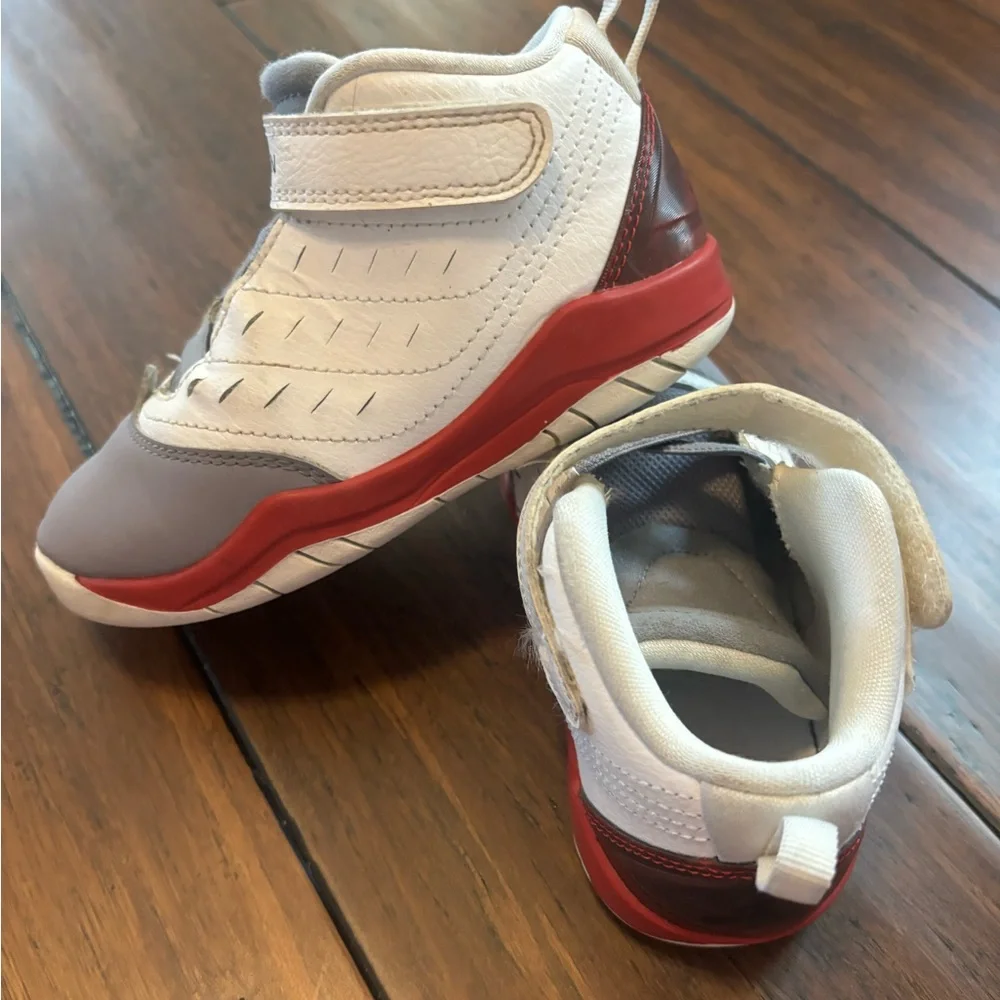 Nike Air Jordan Velocity GRAY WHITE RED Toddler Sz 9 sneaker shoes basketball - Picture 5 of 11
